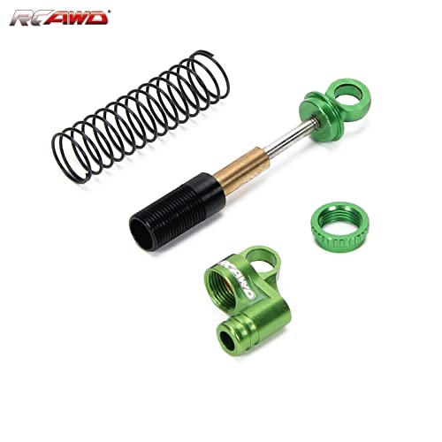 RCAWD for FMS EAZYRC ROC HOBBY FCX24 1/24 & 1/18 Crawlers Shock Absorber Damper Upgrades, Front Rear RC Shocks Parts Aluminum Adjustable # C3002 Green - color: Green