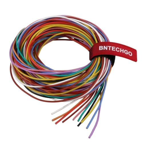 BNTECHGO 20 AWG Silicone Wire Kit 10 Color Each 5ft Stranded Tinned Copper | Flexible 20 Gauge Stranded Wire Silicone Rubber Insulation For RC Models, Drone, Robot, Battery, EV Charger, 3D Printer, DIY - size: 10 colors each 5ft, style: 20 silicone wire