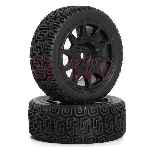 fujita 1/10 RC ON-Road Rubber Racing Tire Rim 68mm OD for 1/10 RC Rally Car Tamiya XV01 XV02 TT02 PTG HSP RGT Kyosho FAZER MK2 PTG （Black A） - color: Black a
