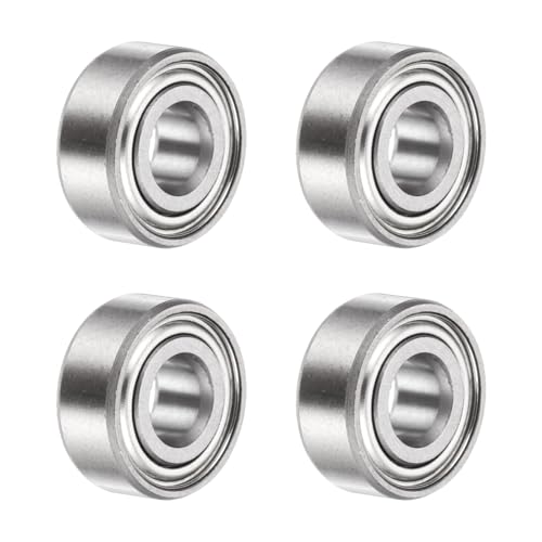 uxcell 4Pcs SMR104ZZ Deep Groove Ball Bearings, 4x10x4mm 440C Stainless Steel Double Shielded Bearings, ABEC 5 - size: 4x10x4mm