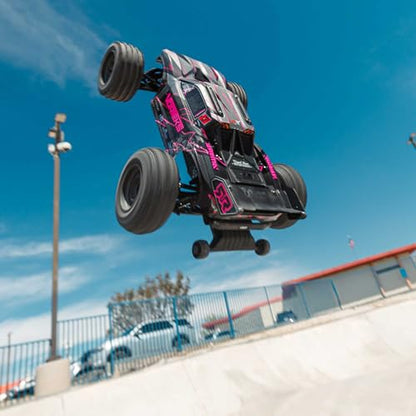 ARRMA RC Truck 1/10 VORTEKS 223S DSC 2WD RTR Brushless Stadium Truck, Pink, (Lipo Battery and Charger Not Included) ARA3505T3 - color: Pink