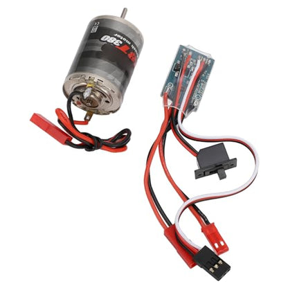 GOTOTOP RC Brushed Motor ESC, Stainless Steel 380 Motor with 30A Brush ESC Combo, 38T 19000RPM 7.2V Forward Reverse Brake, for 1 16 1 18 RC Car Boat