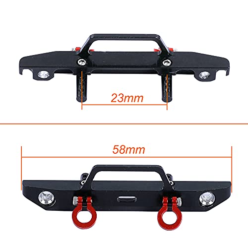 Aluminum Alloy Front Bumper for Axial SCX24 Deadbolt AXI90081 1/24 RC Crawler Car Upgrades (Black)