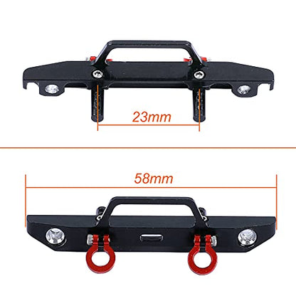 Aluminum Alloy Front Bumper for Axial SCX24 Deadbolt AXI90081 1/24 RC Crawler Car Upgrades (Black)