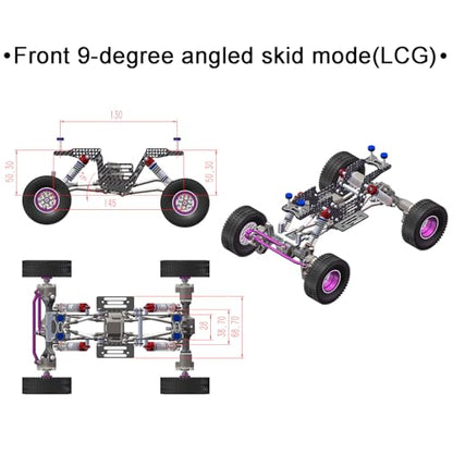 Blue Forged Carbon Fiber LCG Chassis Kit High Gloss Frame Rail for Redcat Ascent-18 1/18 Scale RC Rock Crawler Upgrades - style: Carbon Fiber