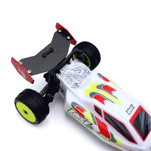 Lightweight Carbon Fiber RC Tail Wing Aluminum RC Rear Wing for Losi 1/24 Micro-B 2WD Buggy High-Performance Upgrade Parts (Red) - color: Red