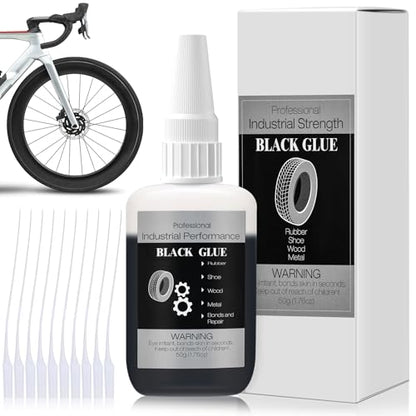 50g Black Glue for Rubber Adhesive - Instant Super Glue All-Purpose Bonding for Tire, DIY Crafts, Edge, Tube Shoes, Metal and Other Materials - style: 50g Black Glue