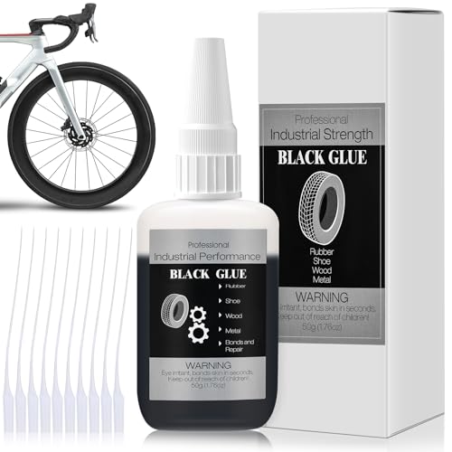 50g Black Glue for Rubber Adhesive - Instant Super Glue All-Purpose Bonding for Tire, DIY Crafts, Edge, Tube Shoes, Metal and Other Materials - style: 50g Black Glue