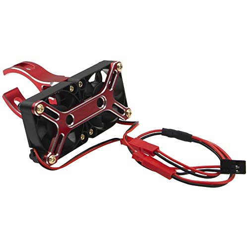 4985 1717 Brushless Motor Heat Sink Dual Cooling Fan Motor Heatsink Compatible with 1/5 Traxxas X-Maxx Arrma RC Car (Red) - color: Red