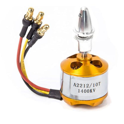 A2212 1400KV Brushless Motor 10T for RC Aircraft/Multicopter(1PC) | 1400KV high-speed output, 10T winding for strong thrust, pre-soldered 3.5mm plugs, 12A/60s capacity, 2-3S Lipo,