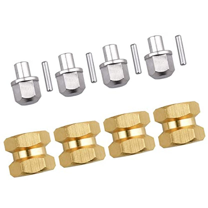 Brass 12mm Wheel Spacer Wheel Hubs Extension Drive Adapter for Axial SCX10 & SCX10 II 1/10 RC Crawler (12mm) - size: 12mm