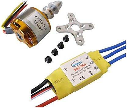 XXD A2212 1000KV Brushless Motor + 30A ESC for Multicopter 450 X525 Quadcopter -(Pack of 4pcs) - size: 4 Pcs
