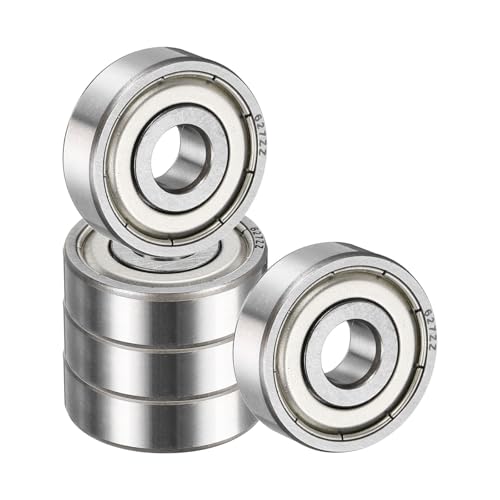 uxcell 5 Pack 627ZZ Deep Groove Ball Bearings, 7x22x7mm Chrome Steel Double Shield Bearing for Electric Motor, Home Appliances, Garden Machinery, (ABEC5) - size: 627ZZ