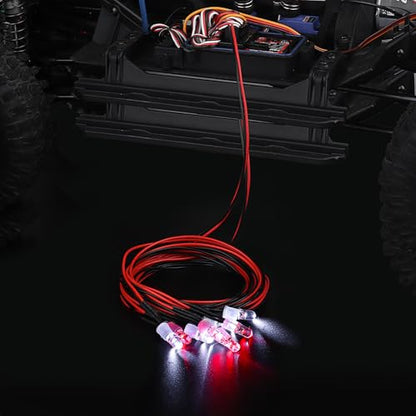 8Leds LED Light Headlights Taillight Kit Compatible with Traxxas Slash Rustler Tamiya Arrma Redcat HSP RC4WD Axial SCX10 RC Car Truck Tank Crawler Short Course