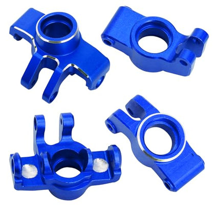 Aluminum Front Steering Block Knuckles & C-Hubs Caster Blocks & Rear Hubs Hops Up for ARRMA 1/18 Granite GROM,1/14 Typhon GROM Upgrades Parts (Blue) - color: Blue