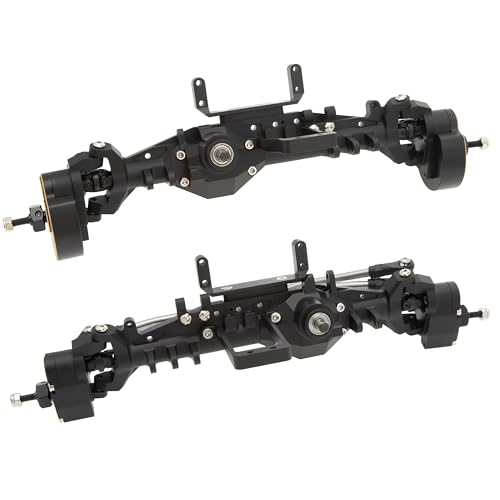 MEUS RACING Capra 1.9 Portal Axles Kit with Isokinetic 3-Section CVDs and Ackerman Steering Structure for Axial Capra 1.9 4X4 and DIY SCX10 SCX10 II Upgrades Parts (Black - 4WS) - color: 4ws-black