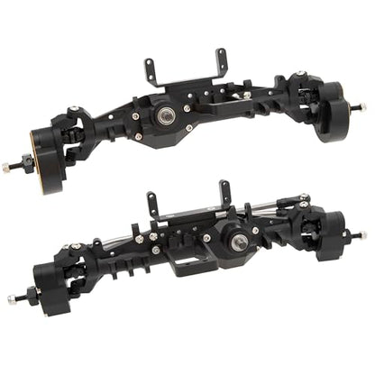 MEUS RACING Capra 1.9 Portal Axles Kit with Isokinetic 3-Section CVDs and Ackerman Steering Structure for Axial Capra 1.9 4X4 and DIY SCX10 SCX10 II Upgrades Parts (Black - 4WS) - color: 4ws-black