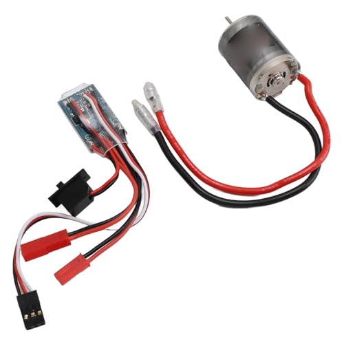 370 Brushed Motor ESC Combo, 31T High Stainless Steel Motor with 30A Brushed Electronic Speed Controller, for 1/16 1/18 Scale RC Cars