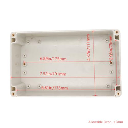 Project Box IP65 Waterproof Junction Box ABS Plastic Electrical Boxes DIY Electronic Project Case Power Enclosure White 7.87x4.72x4.45 inch (200 x 120 x113 mm) - color: White, size: 7.87"x4.72"x4.45"