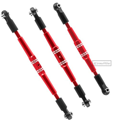 RC Turnbuckles Tie Rods Linkage Set Upgrades Part for 1/10 Kraton 4x4 4S V2,Outcast 4x4 4S V2,Alloy Aluminium Turnbuckles Camber Links Steering Linkage Rod,Red - color: Red(1set)