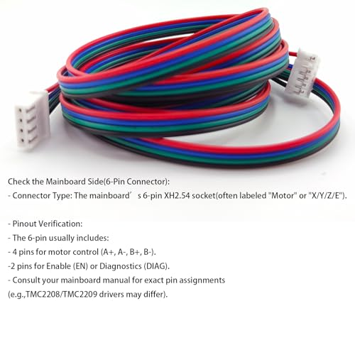 3Pcs 1.5M Stepper Motor Cables XH2.54 4Pin to 6Pin Terminal Motor Wires, Ender 3 Stepper Motor Cable, 4 Pin to 6 Pin 3D Printer Stepper Motor Cables for Nema 17 Stepper Motor, - style: 3Pcs Stepper Motor Cable 1.5M