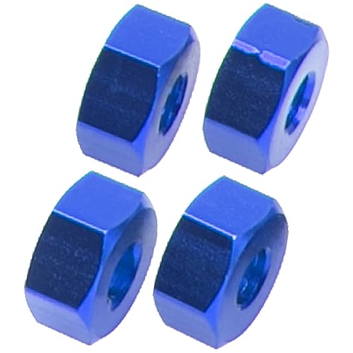 Metal 12mm Wheel Hex Hub Drive Adapters with Pins Screws Compatible with 1/10 Arrma Senton Granite Typhon Vorteks 3S Big Rock RC Car (Blue) - color: Blue