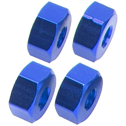 Metal 12mm Wheel Hex Hub Drive Adapters with Pins Screws Compatible with 1/10 Arrma Senton Granite Typhon Vorteks 3S Big Rock RC Car (Blue) - color: Blue