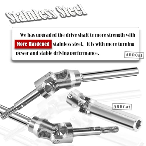 Stainless Steel Rear Drive Shaft CVD for 1/10 Rustler VXL 4X4 2WD/Stampede VXL 4X4 2WD/Hoss VXL 4X4 2WD/Slash Platinum/Ultimate/VXL 4x4 2WD RC Car,ARRCat Upgrades Part
