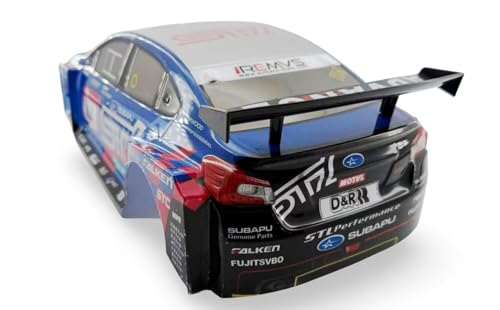 1/10 Scale RC Drift Racing Touring On Road Car Painted Body Shell, Spoiler Included, Pre-Cut, 258mm Wheelbase (Subaru STI Style) - color: Subaru Sti Style