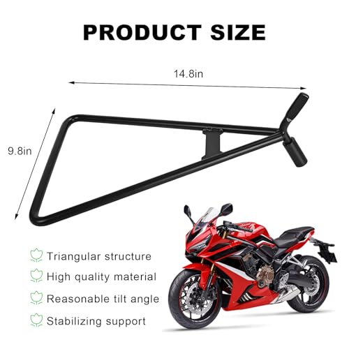 Motorcycle Triangle Stand, Heavy Duty Dirt Bike Triangle Kickstand Rear Side Wheel Holder, Solid Steel Structure Motorbike Kickstand for 80-500cc Dirtbike Supermoto Motocross