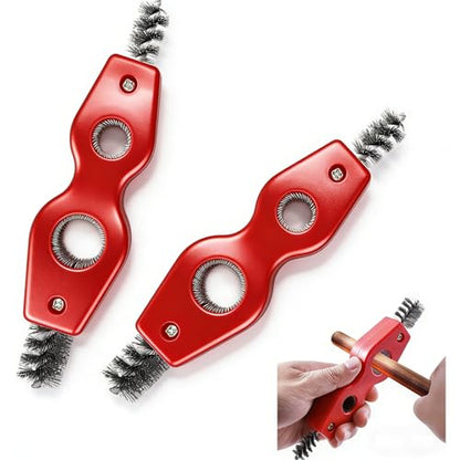 2 PCS Car Battery Terminal Cleaning Brush, 4-in-1 Battery Post Cleaner Brush with Steel Wire, Cleaning Tool for Terminals and Pipes, Universal for Most Cars, Trucks, SUVs (Red) - color: Red
