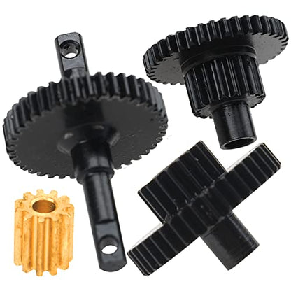 Gearbox Gear Set Transmission w Motor Gear for 1/18 Traxxas TRX4M RC | 1Set Gearbox Steel Gear Set Transmission Gear Box Gears w/Motor Gear Compatible with 1/18 Traxxas TRX4M RC Car Upgrade Parts