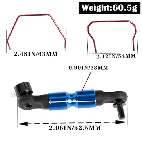 RC Aluminum Front & Rear Wide Sway Bar Kit Upgrades Part for 1/10 Slash Stampede Rustler Rally 4X4 RC Car,Alloy Sway Bar Kit Front & Rear Anti-Roll Bar Wide Sway Bar Hops Up