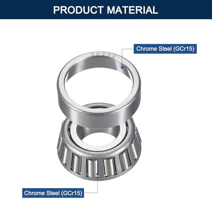2 Pack 30202 Tapered Roller Bearing Cone and Cup Set | 15mm Bore 35mm OD 12mm Cup Width, Chrome Steel Wheel Bearings, ABEC-3 - size: 30202