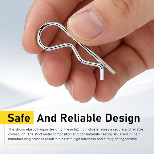 80 PCS Cotter Pin Assortment Kit, 6 Sizes 304 Stainless Steel Hitch Pin Clips, Heavy Duty Retaining Pins for Hitch Lock System, Trucks & Engine Repair