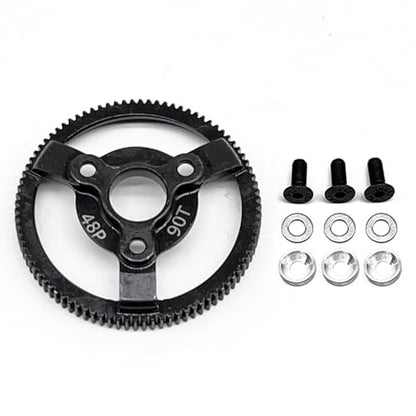 RC 48P 90T Spur Gear Hardened Steel Spur Gear Upgrades Part for Traxxas 1/10 Slash Stampede Rustler Bandit 2WD VXL XL-5 F-150 SVT, (90T) - size: 48P-Spur Gear-90T