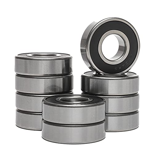 10 PCS 6204-2RS Double Rubber Sealed Deep Groove Ball Bearings 20x47x14mm, Deep Groove Ball Bearing ABCE-3 Pre-Lubricated, Chromium Bearing Steel (6204-2RS, 10) - size: 6204-2RS