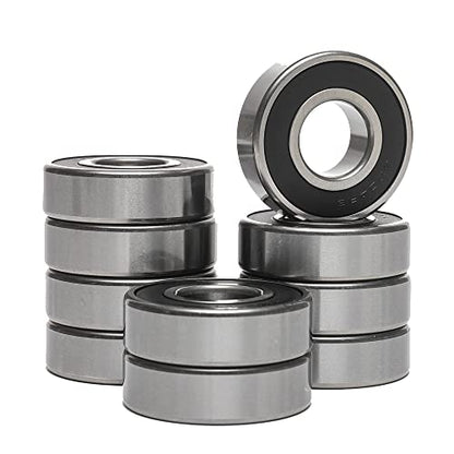 10 PCS 6204-2RS Double Rubber Sealed Deep Groove Ball Bearings 20x47x14mm, Deep Groove Ball Bearing ABCE-3 Pre-Lubricated, Chromium Bearing Steel (6204-2RS, 10) - size: 6204-2RS