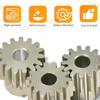 3PCS 0.6M Pinion Gear 13T 14T 15T Set, 7075 Aluminum Alloy 0.6Mod RC Motor Gears with 3.175mm Bore for 540 550 Brushed Brushless Motors, Compatible with 1/10 Tamiya Redcat HSP HPI RC Cars - size: 13 14 15T