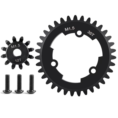 RC Car Assortment for X-MAXX 6S 8S for Monster 1/5 RC Truck Upgrade Parts Steel 1.5M 35T Spur Gear and 12T Pinion Motor Gears