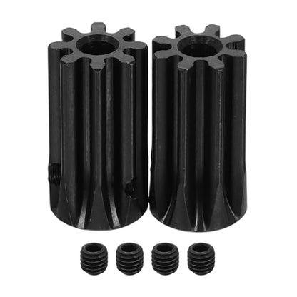 uxcell 2Pcs 1.5 Mod 8T Spur Gear 5mm Bore, 1045 Steel Pinion Gear Black Surface Treatment, 20°Pressure Angle, for Spur Rack and RC Model Car or Motor DIY - size: 1.5 Mod 8T, 5mm