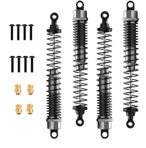 RC Shock Absorber Damper 130mm Oil Adjustable For RC Car 1/10 Crawler Truck HPI HSP Traxxas Losi Axial Tamiya Redcat Upgrade Part 4pcs/set(Titanium) - color: Titanium