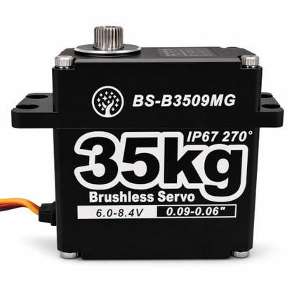 35KG Brushless Large Torque HV Full Metal Gear IP67 Waterproof Steering Digital Servo with 25T Servo Horn for RC Car Robot Boat Truck Robot Parts (BS-B3509MG-270 Degree) - color: Bs-b3509mg-270 Degree