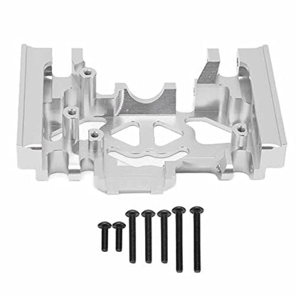 Aluminum Alloy Center Skid Plate, Gearbox Mount Gear Box Base Medium Mount Chassis Skid Plate Upgrade Parts for TRAXXAS 1/10 RC Crawler Car Accessories, Sliver