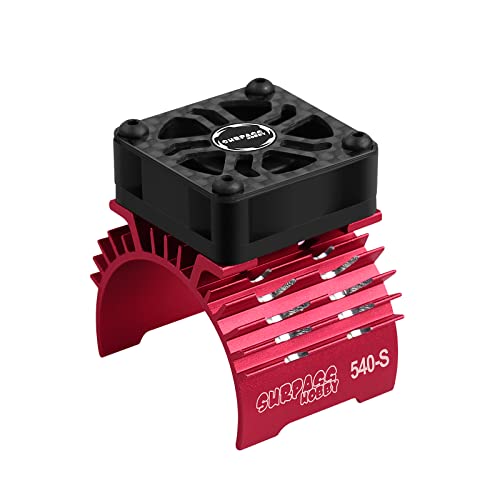 RC Car Cooling Fans 28000rpm 30mm Fan with Metal Heatsink 3650 3660 540 550 Brushless Motor Replacement Parts for 1/10 RC Truck Diameter 36-38mm - color: Red-Single Fan for 36mm motor
