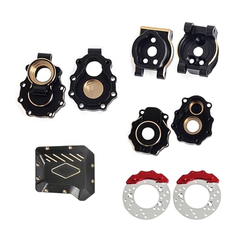 268g AMK TRX4 Brass Kit Black Coating Diff Cover C-Hub TRX6 Portal Housing Steering Knuckles Front Axle Weights with Brake Disc for 1/10 RC Crawler TRX4 Upgrades(Rear) - color: Rear