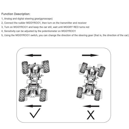 Digital Gyroscope Steering Gear Drift Running RC Car Modification for WPL D12 RC Car Accessory