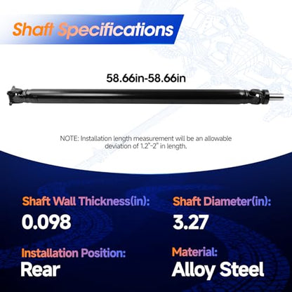 58.66'' Rear Drive Shaft Prop Shaft Driveshaft Assembly [Automatic Transmission RWD Only] Fit for Toyota 4Runner 1996 1997 1998 1999 2000 L4 2.7L, OE 936-723, 371103D060 - size: Fit 1996-2000 4Runner L4 2.7L RWD, Auto Trans