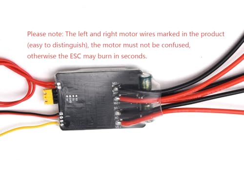 30A Bidirectional Brushed ESC 2-6S RC 30Ax2 Mixed Control ESC | Dual Way Electric Speed Controller for RC Tank Speed Difference Boat RC Cars Tracked Vehicles