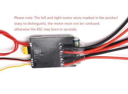 30A Bidirectional Brushed ESC 2-6S RC 30Ax2 Mixed Control ESC | Dual Way Electric Speed Controller for RC Tank Speed Difference Boat RC Cars Tracked Vehicles